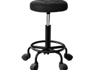Artiss Salon Stool Round Swivel Chairs Black