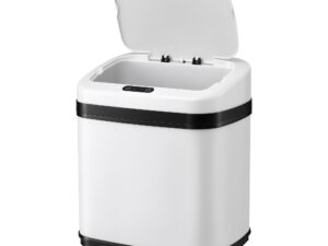 Devanti 15L Motion Sensor Bin Touchless Bins Soft-Close Rubbish Trash Can White