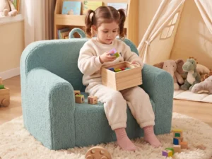 Artiss Kids Sofa Toddler Foam Couch with Carry Handle Mint Green