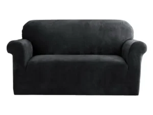 Artiss Sofa Cover Couch Covers 2 Seater Velvet Black