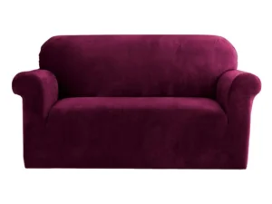 Artiss Sofa Cover Couch Covers 2 Seater Velvet Ruby Red