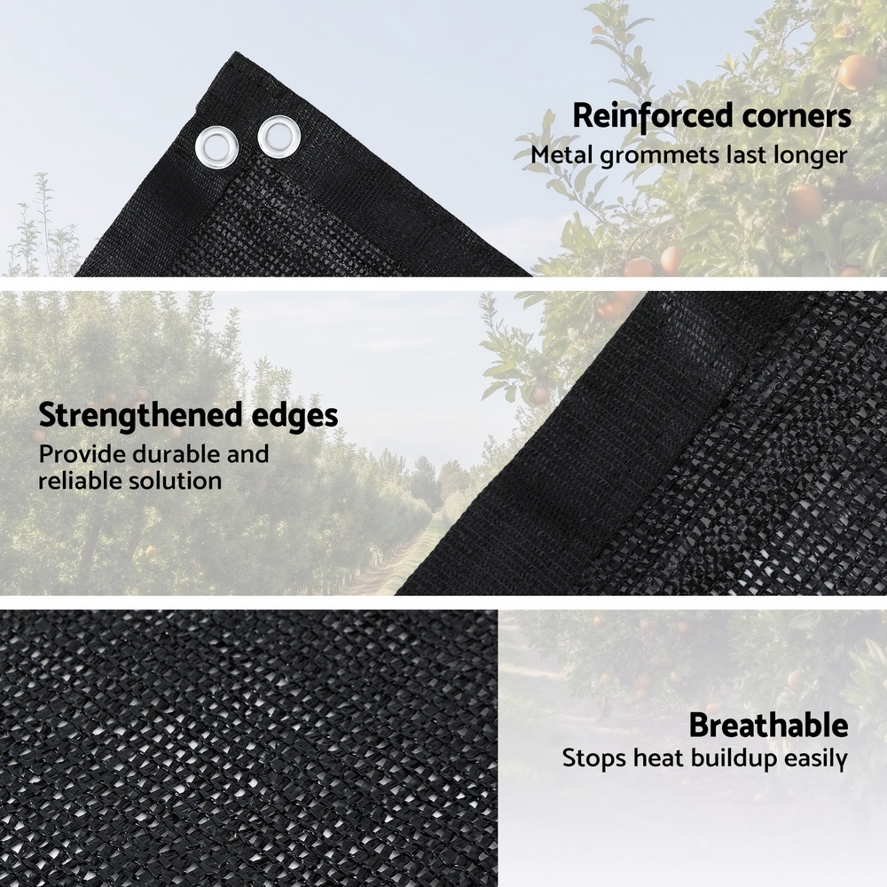 Instahut Shade Cloth Sun Shade Fabric Patio UV Resistant Black 10x2m