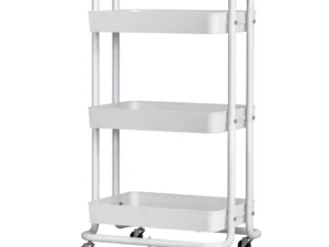 Artiss Storage Trolley Kitchen Cart 3 Tiers Rack Shelf Organiser Wheels White