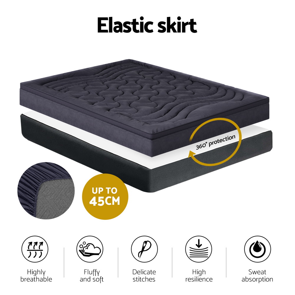 Giselle Bedding 3-Zone Pillowtop Mattress Topper 1000GSM for Back Pain Relief