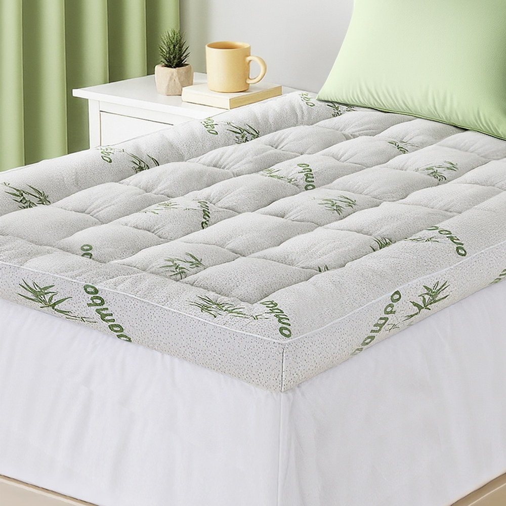 Giselle Bedding 1500GSM Pillowtop Mattress Topper Bamboo Mattress Pad for Back