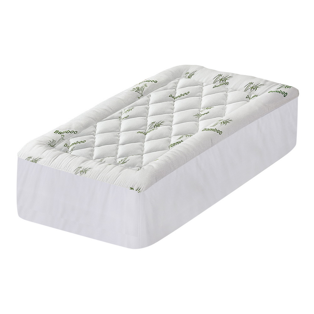 Giselle Bedding 5cm Pillowtop Mattress Topper 1000GSM Thick Soft Bamboo Cooling