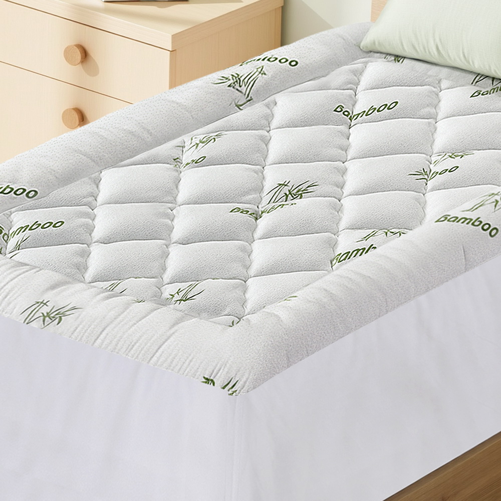 Giselle Bedding 5cm Pillowtop Mattress Topper 1000GSM Thick Soft Bamboo Cooling