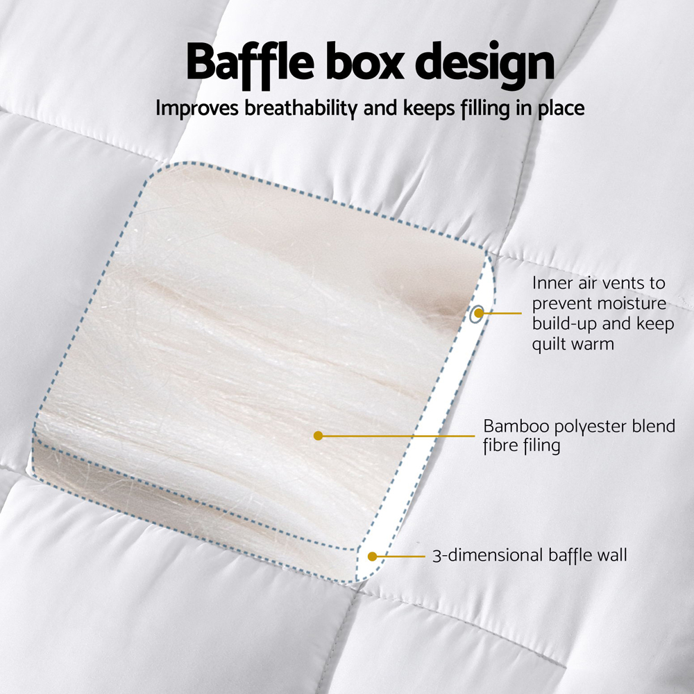 Giselle Bedding Baby Cot Pillowtop Mattress Topper 750GSM Bamboo Cooling Pad for
