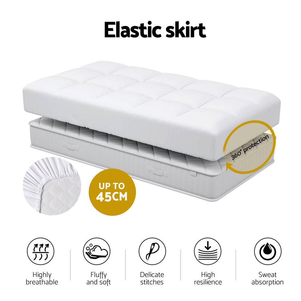 Giselle Bedding Baby Cot Pillowtop Mattress Topper 750GSM Bamboo Cooling Pad for