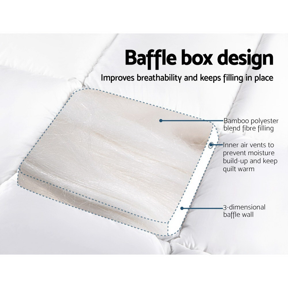 Giselle Bedding 5cm Bamboo Pillowtop Mattress Topper 1000GSM Mattress Pad for