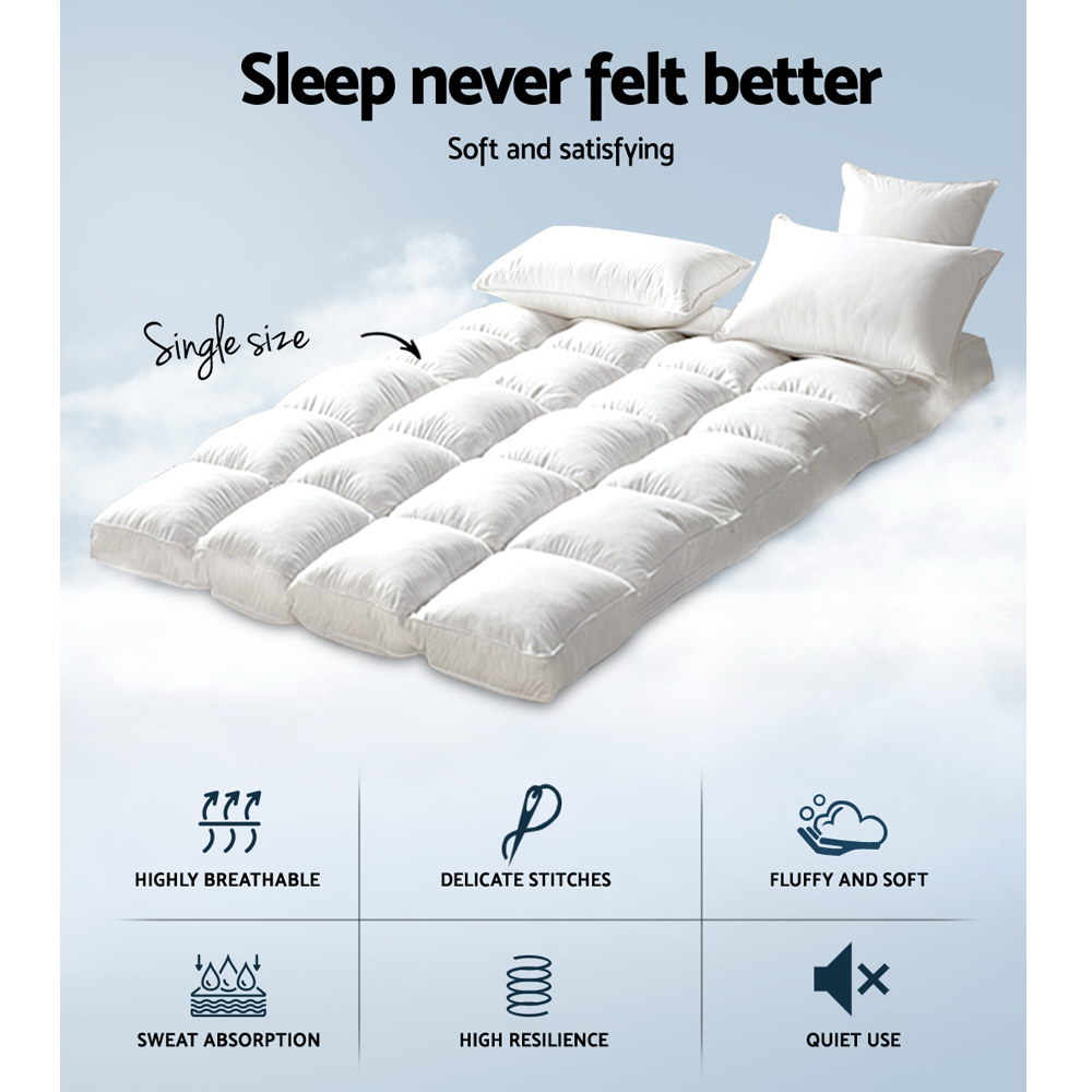 Giselle Bedding 5cm Bamboo Pillowtop Mattress Topper 1000GSM Mattress Pad for