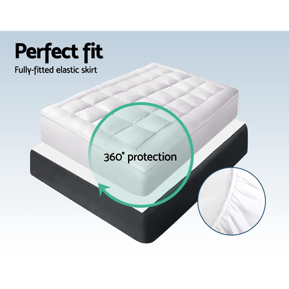 Giselle Bedding 5cm Bamboo Pillowtop Mattress Topper 1000GSM Mattress Pad for