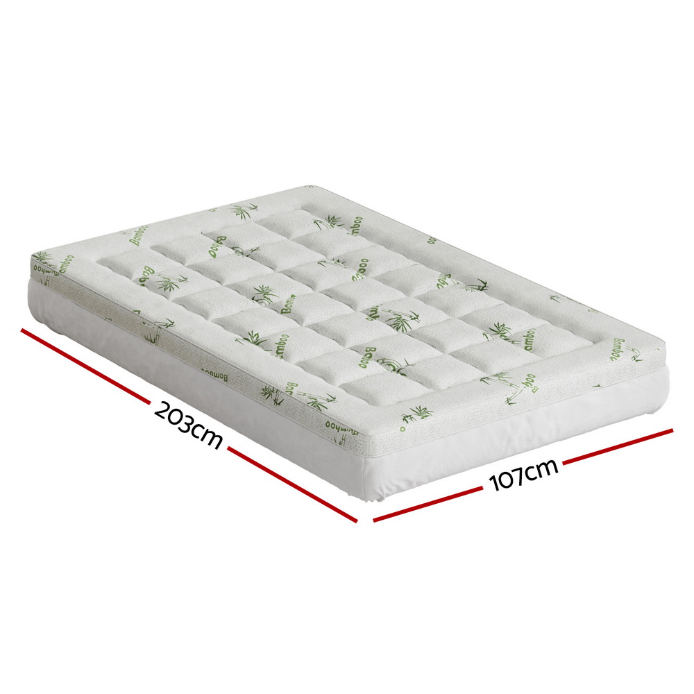 Giselle Bedding Pillowtop Mattress Topper 7.5cm Thick Bamboo Pad for Back Pain