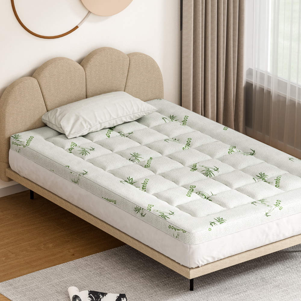 Giselle Bedding Pillowtop Mattress Topper 7.5cm Thick Bamboo Pad for Back Pain