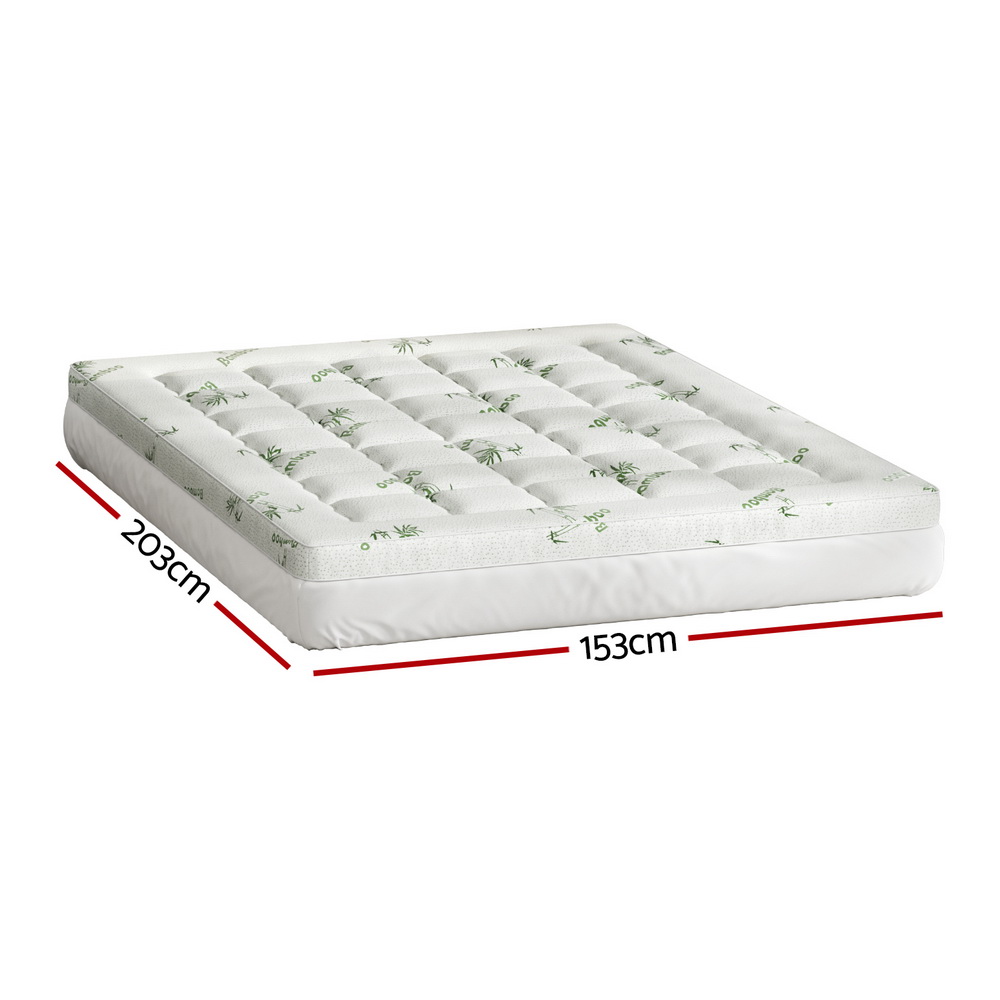Giselle Bedding Pillowtop Mattress Topper 7.5cm Thick Bamboo Pad for Back Pain