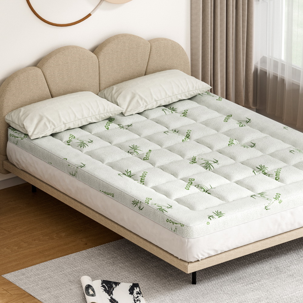 Giselle Bedding Pillowtop Mattress Topper 7.5cm Thick Bamboo Pad for Back Pain