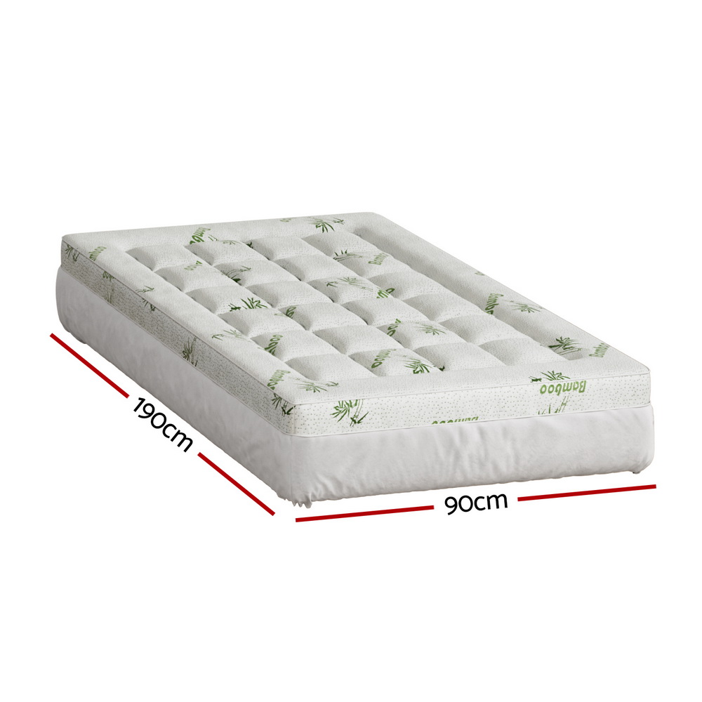 Giselle Bedding Pillowtop Mattress Topper 7.5cm Thick Bamboo Pad for Back Pain