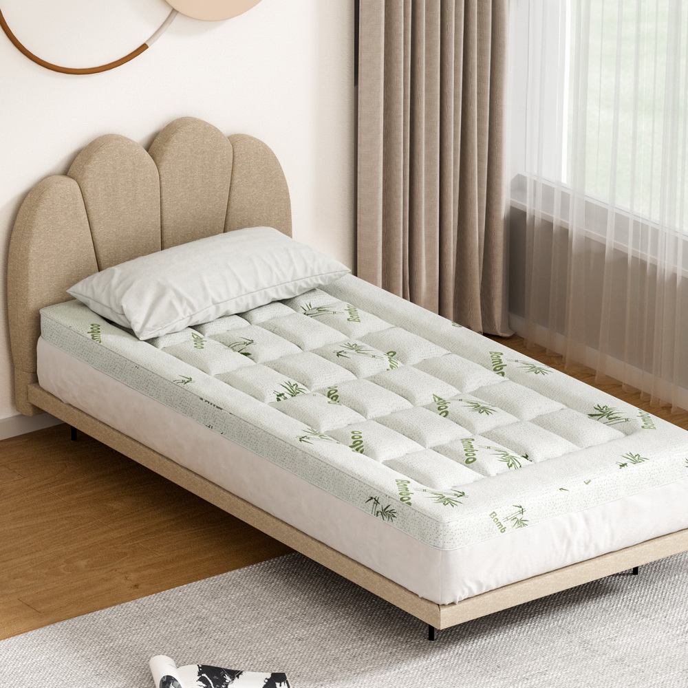 Giselle Bedding Pillowtop Mattress Topper 7.5cm Thick Bamboo Pad for Back Pain