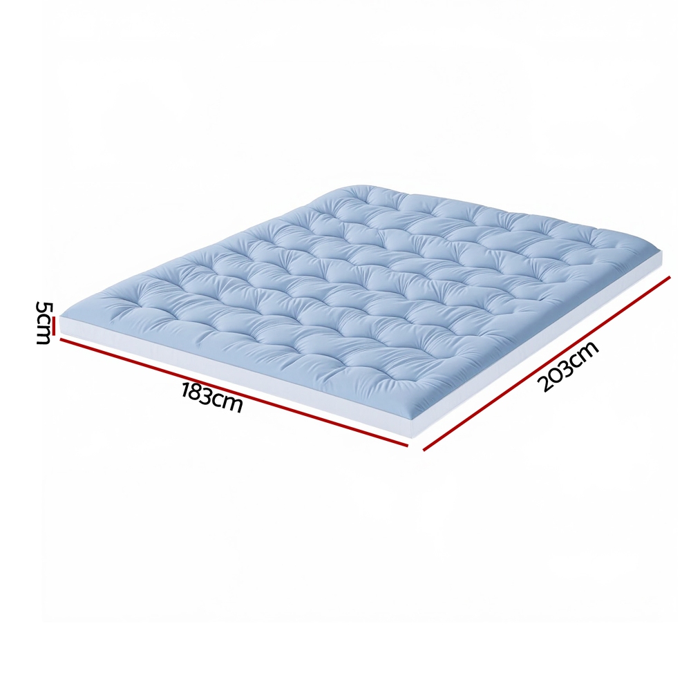 Giselle Bedding Pillowtop Mattress Topper 5cm Reversible Cooling & Soft Coral