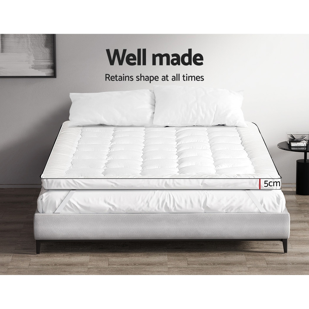 Giselle Bedding Pillowtop Mattress Topper 5cm Thick Mattress Pad for Back Pain