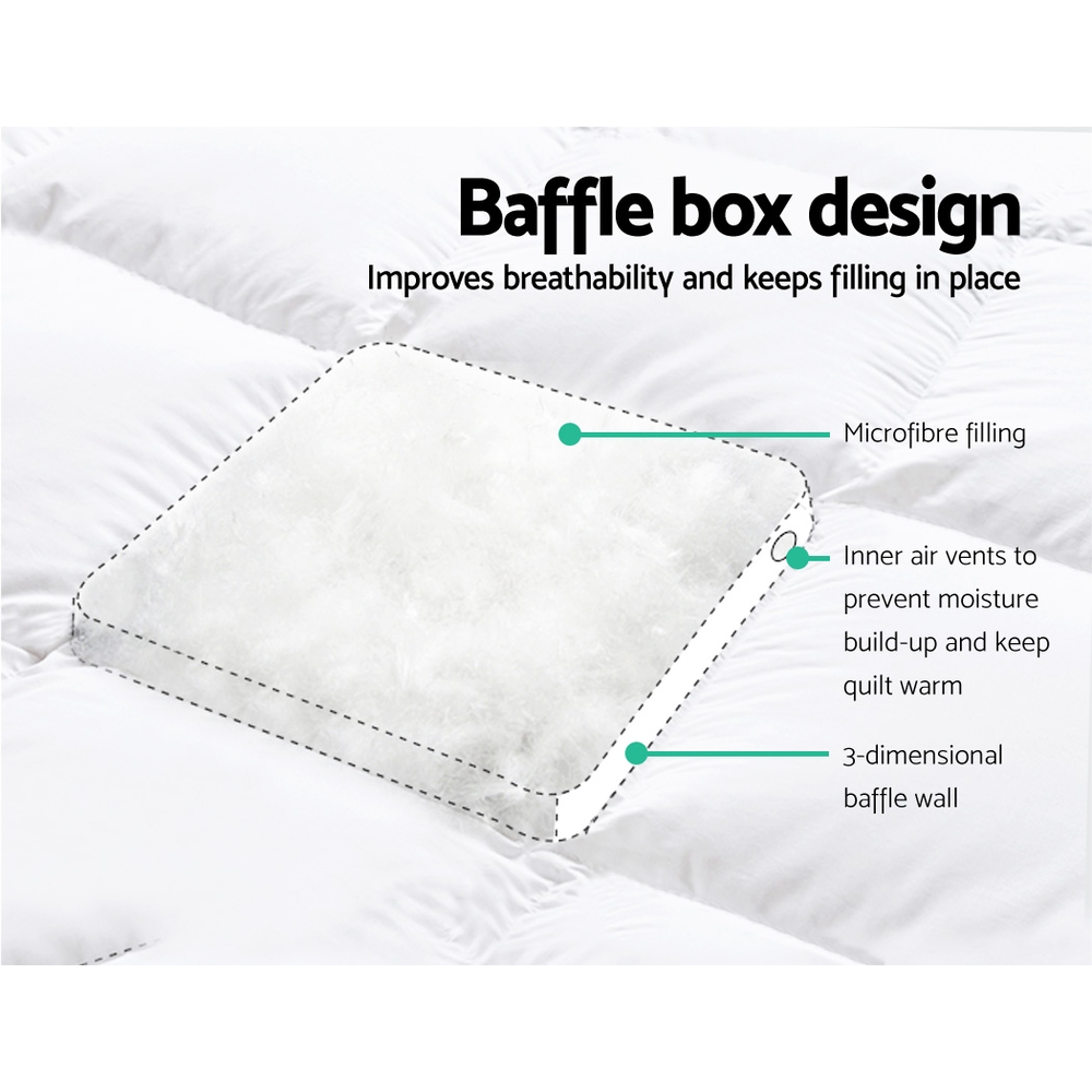 Giselle Bedding Pillowtop Mattress Topper 5cm Thick Pad for Back Pain Relief
