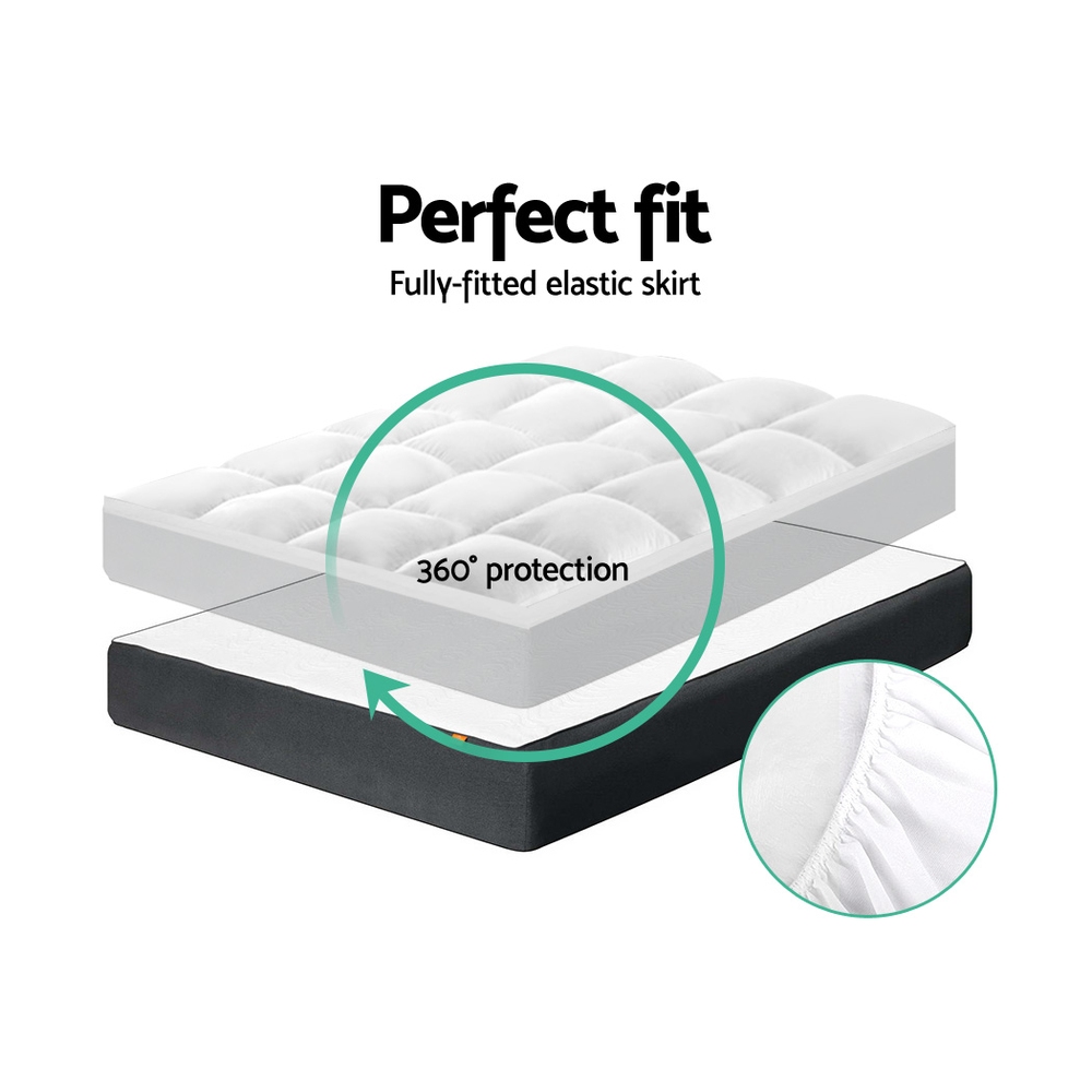 Giselle Bedding Pillowtop Mattress Topper 5cm Thick Pad for Back Pain Relief