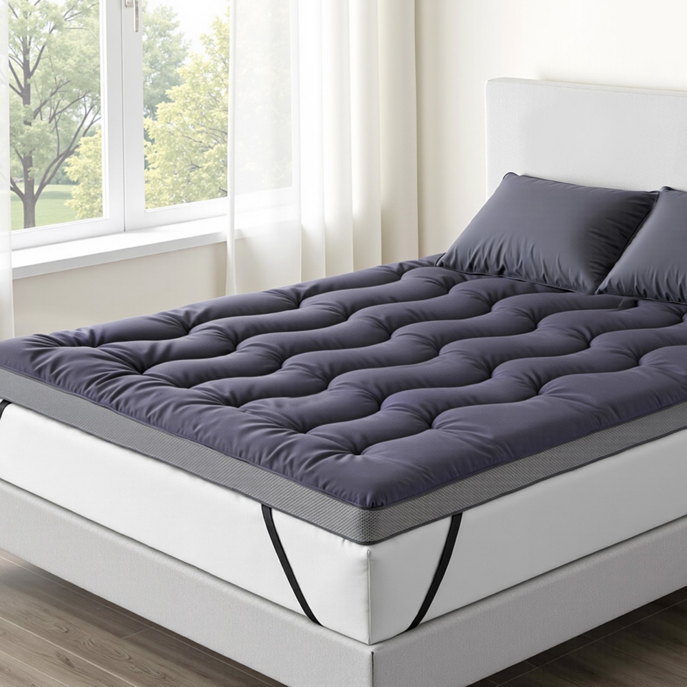 Giselle Bedding 5cm Pillowtop Topper Bamboo Polyester Blend Fibre Pad for Back