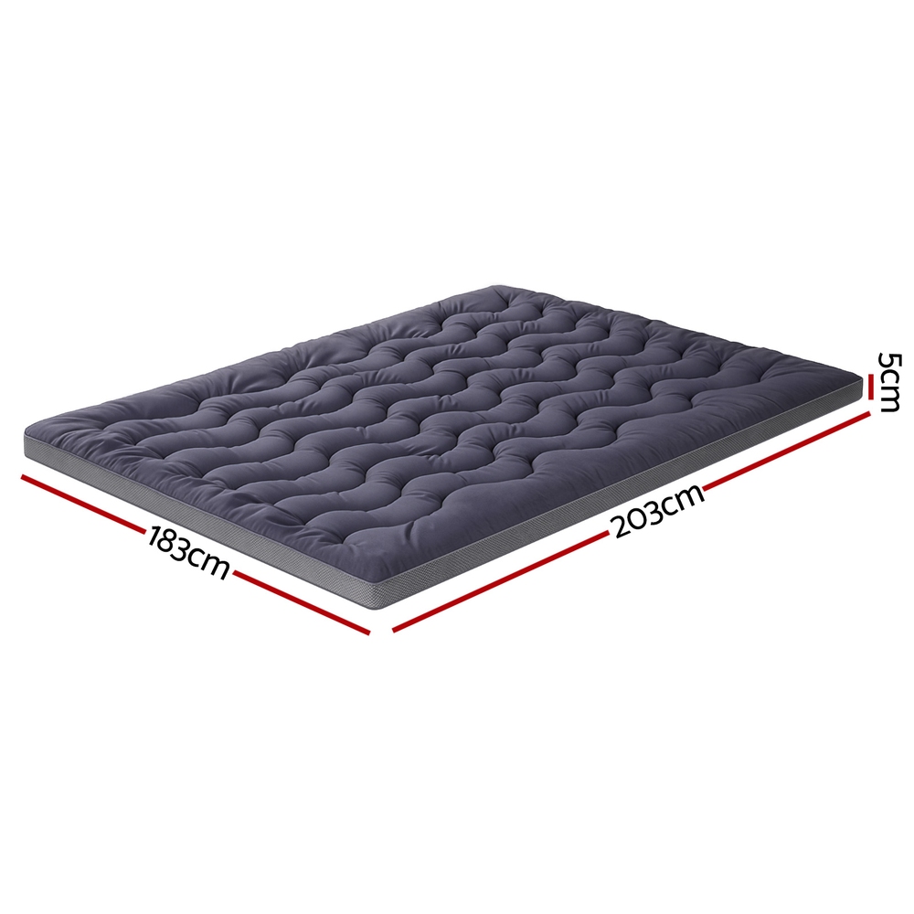 Giselle Bedding 5cm Pillowtop Topper Bamboo Polyester Blend Fibre Pad for Back