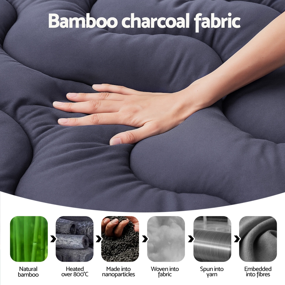 Giselle Bedding 5cm Pillowtop Topper Bamboo Polyester Blend Fibre Pad for Back