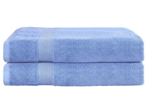 2 Pack Bath Sheets Set Cotton Extra Large Towel Blue
