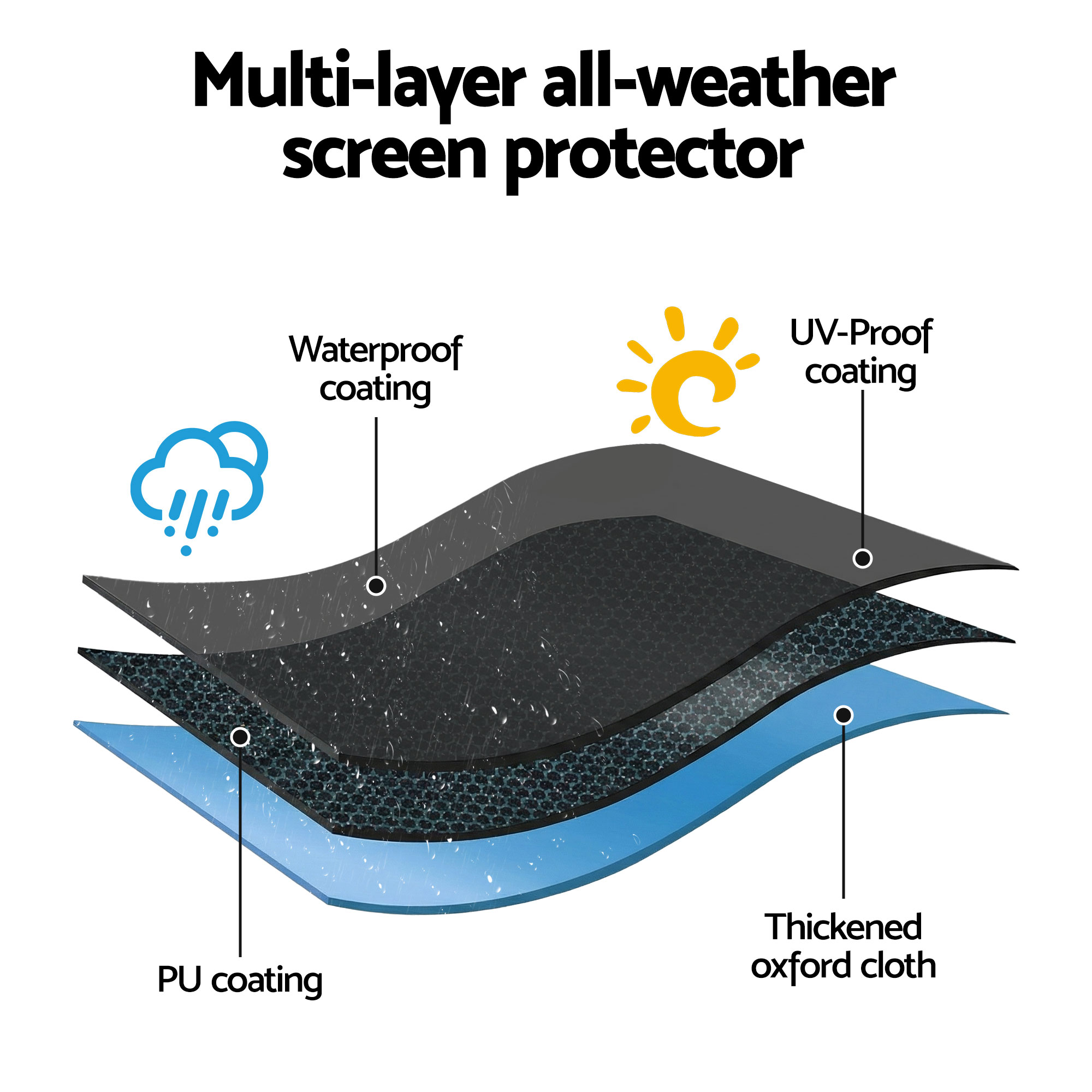 Artiss 55-58 Inch TV Cover Waterproof Outdoor Patio Flat Television Protector