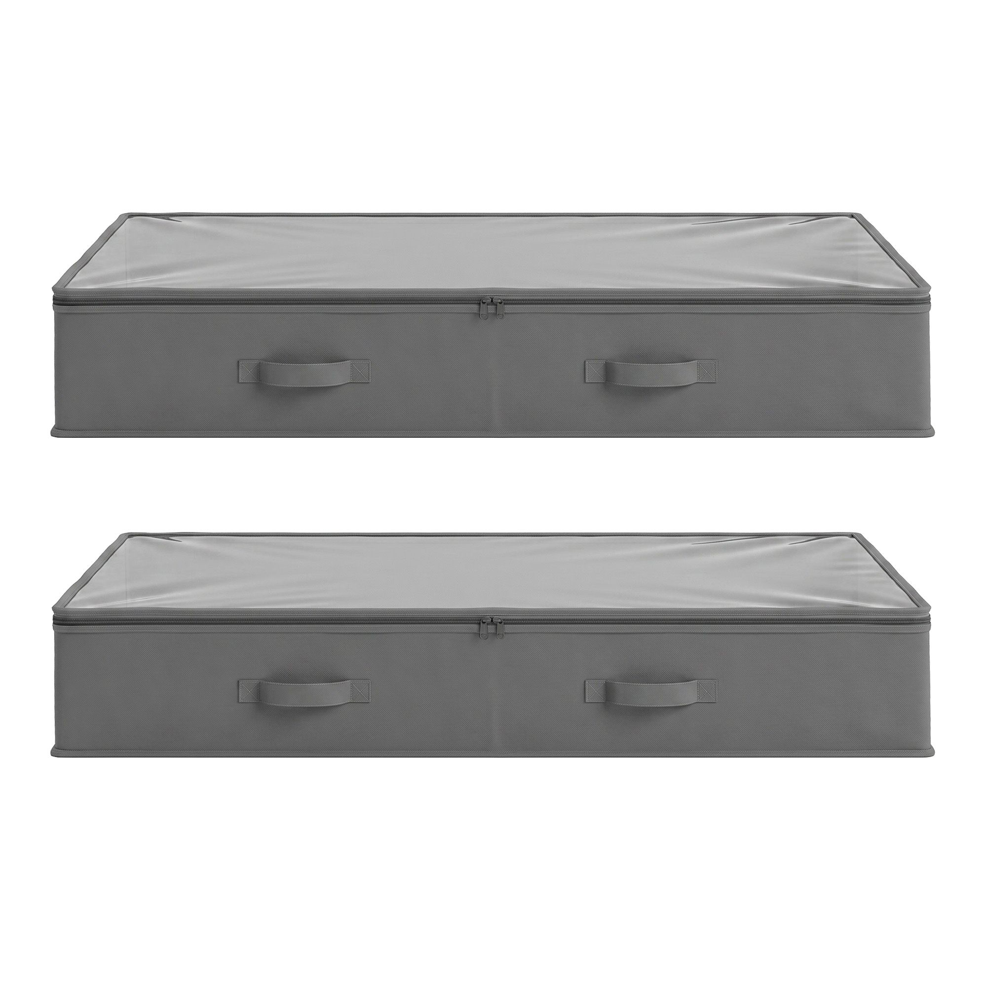 Artiss Under Bed Storage Containers X2 90L Boxes Organiser Clear Top Fabric Grey