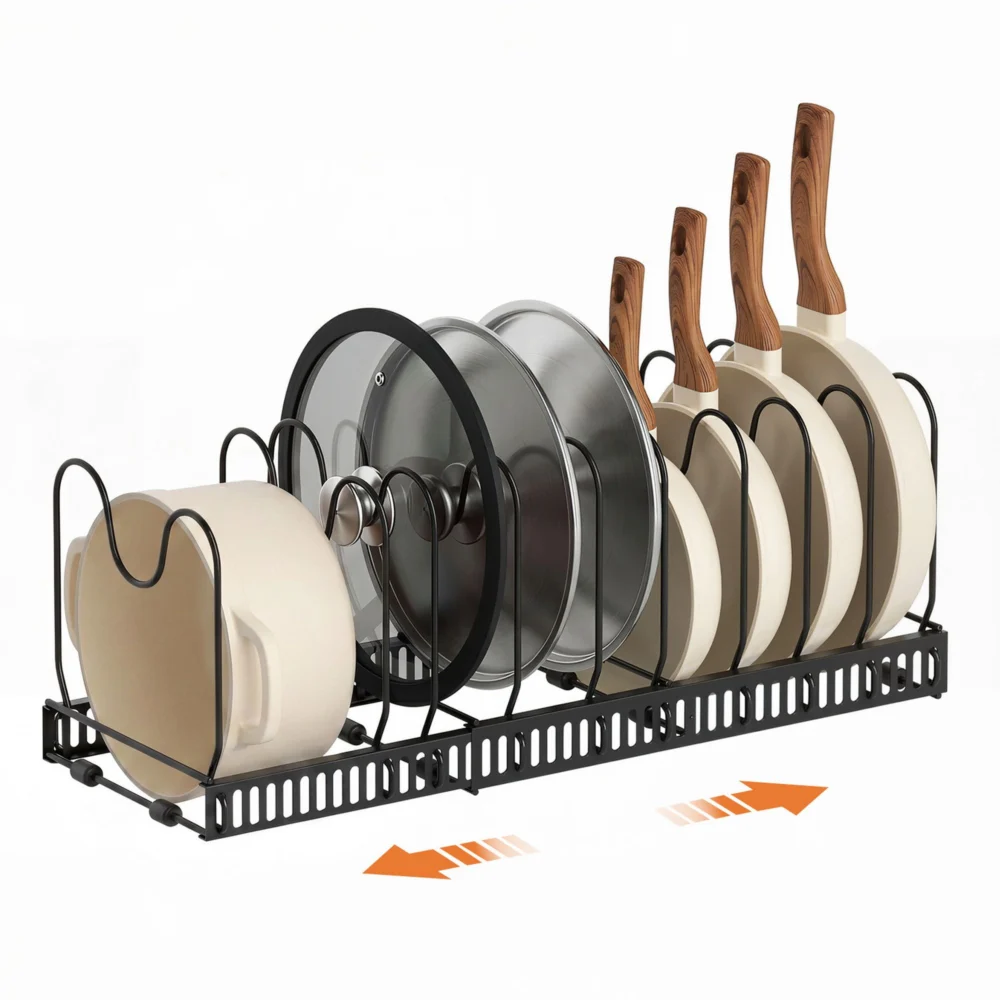 Artiss Expandable Pots & Pans Organizer Rack Cookware Holder Kitchen Cabinet