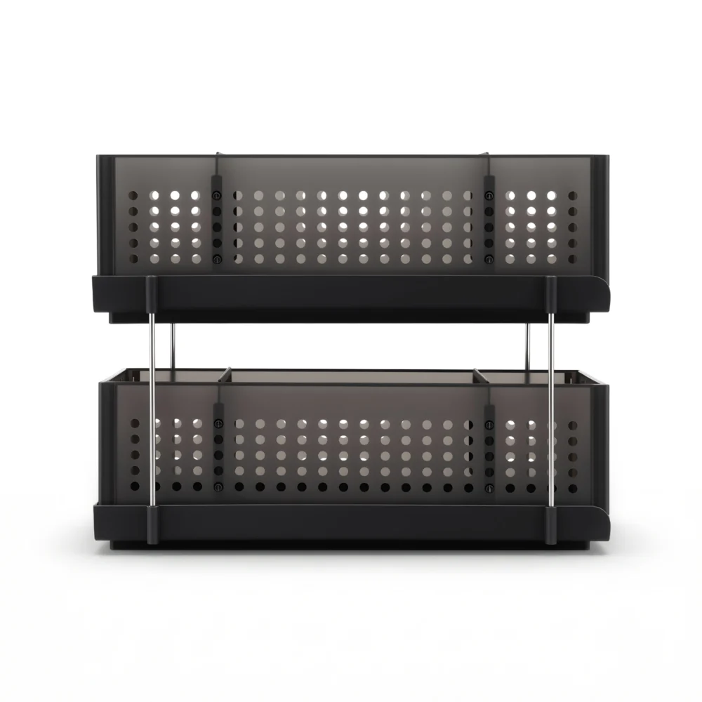 Artiss Under Sink Organizer 2 Tier Pull Out Drawer w/ Removable Baskets &