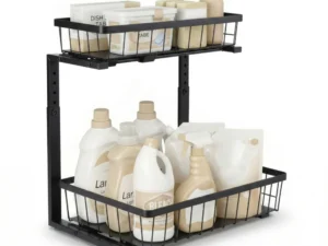 Artiss Under Sink Organizer Storage w/ 2 Slide Out Drawers 5 Adjustable Height
