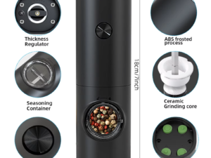 NNEOBA Electric Automatic Pepper and Salt Grinder with LED Light(1pc)