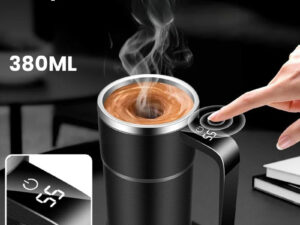 380ML Self-Stirring Electric Coffee Mug Black and White Cup