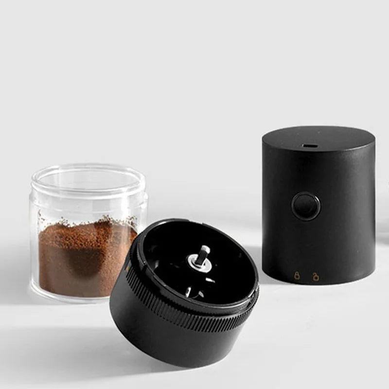 Portable USB C Rechargeable Coffee Grinder Mill Black