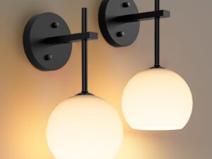 Wall Sconces Set of Two, Wireless Battery Operated Wall Decor w/ Remote, Sconces