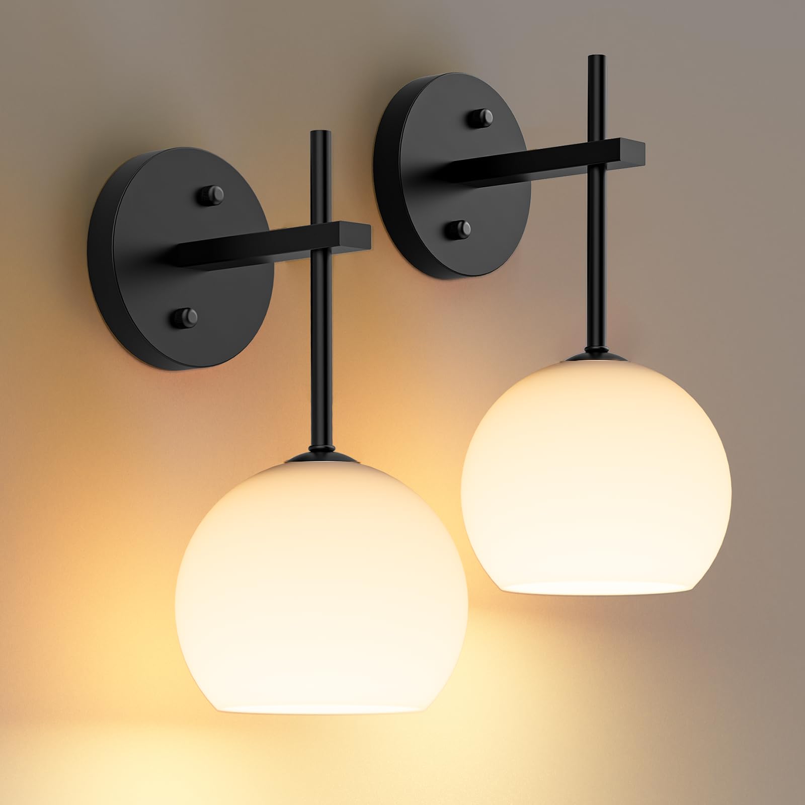 Wall Sconces Set of Two, Wireless Battery Operated Wall Decor w/ Remote, Sconces