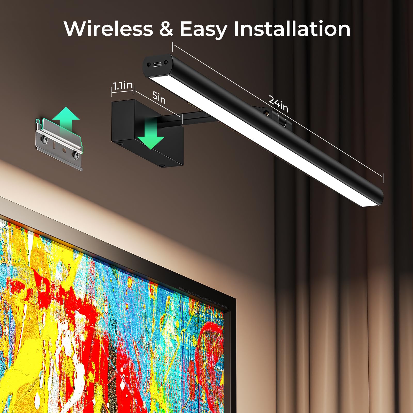 Wireless Picture Lights for Wall, Battery Operated Wall Light for Painting