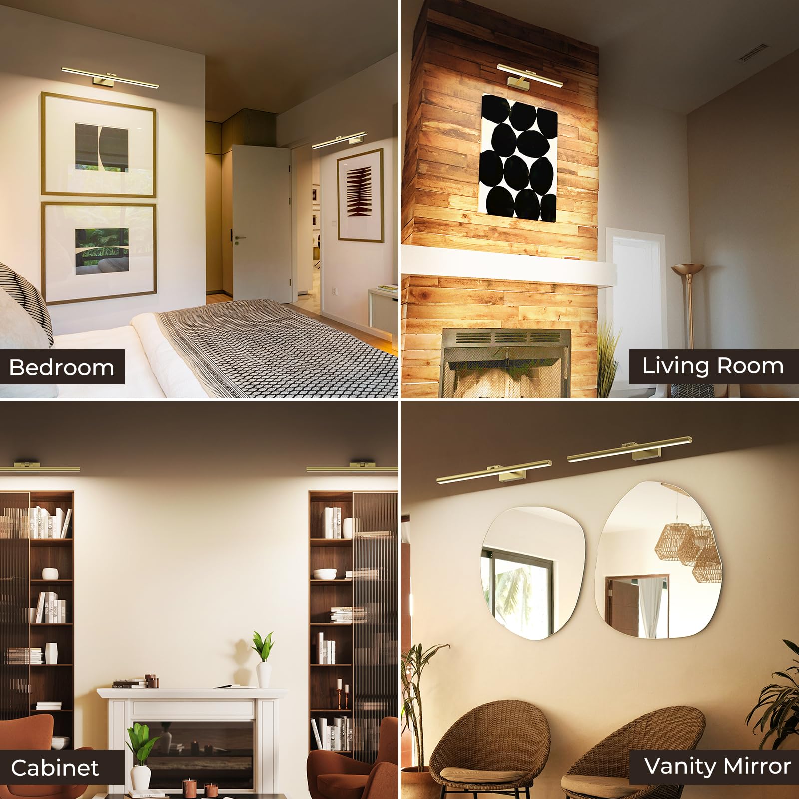 Wireless Picture Lights for Wall, Battery Operated Wall Light for Painting