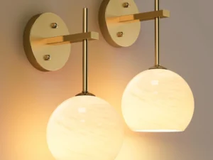 Wall Sconces Set of Two, Wireless Battery Operated Wall Decor w/ Remote, Sconces