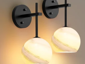 Wall Sconces Set of Two, Wireless Battery Operated Wall Decor w/ Remote, Sconces