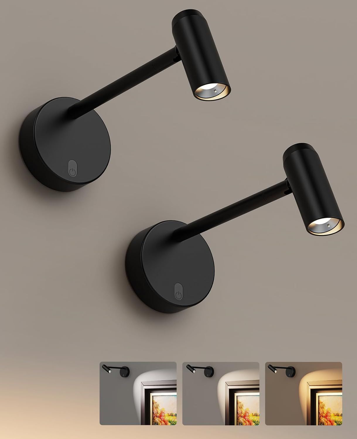 Picture Light for Wall, Battery Operated Art Light for Paintings CCT Dimmable
