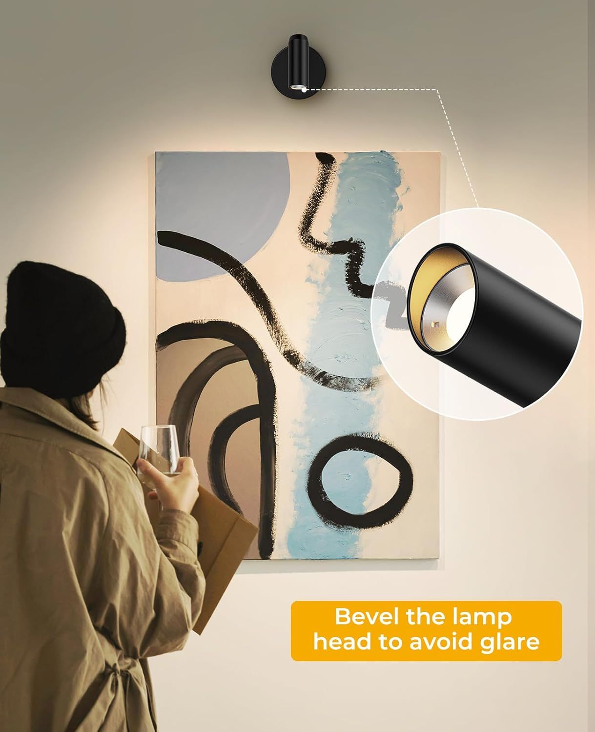 Picture Light for Wall, Battery Operated Art Light for Paintings CCT Dimmable