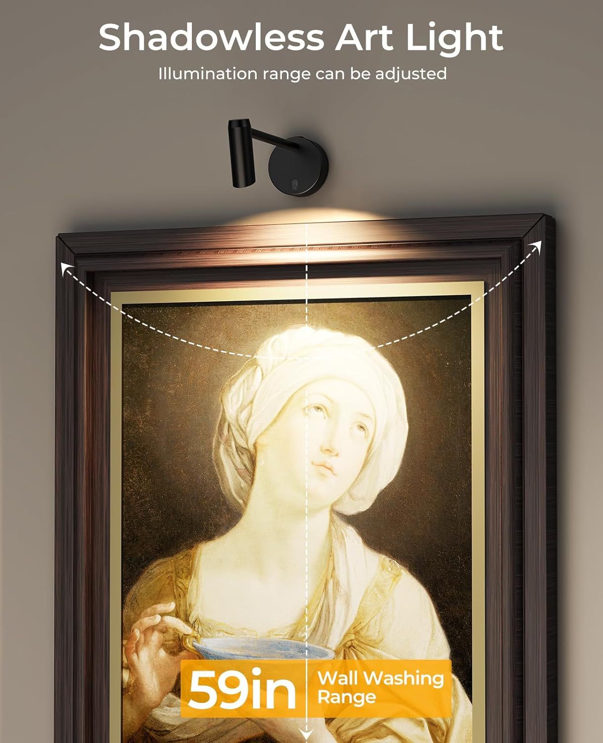 Picture Light for Wall, Battery Operated Art Light for Paintings CCT Dimmable