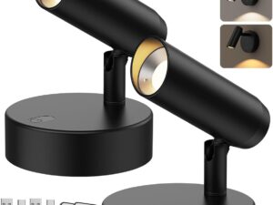 Spotlights Indoor, No-Glare Rechargeable Floor Can Light for Plants w/ Remote