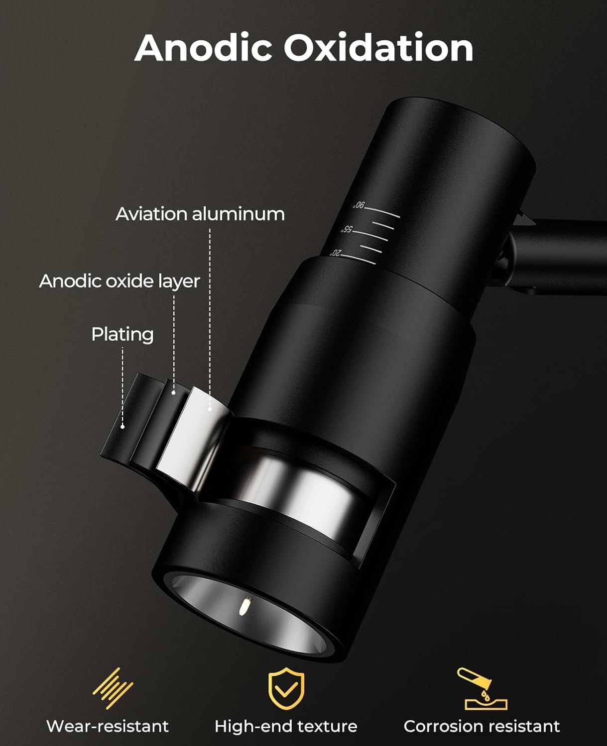 Zoomable Spot Light Indoor, Rechargeable Picture Light w/ Remote, Dimmable CCT