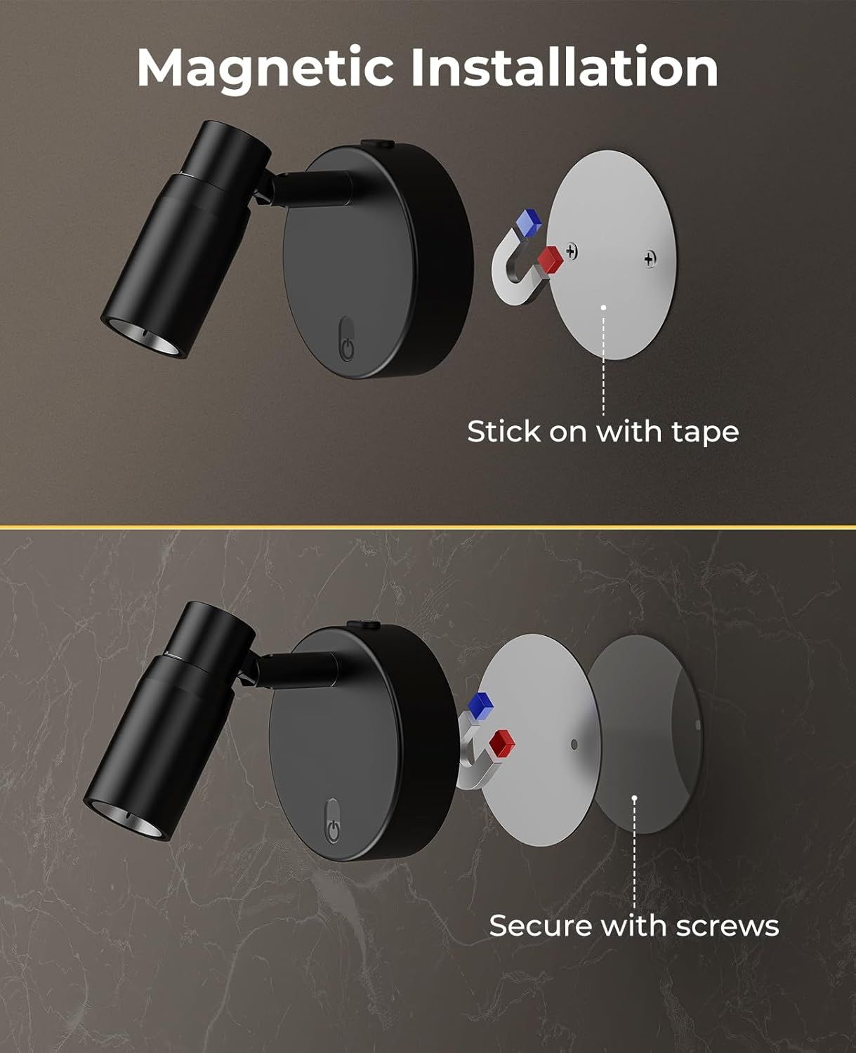 Zoomable Spot Lights Indoor, Rechargeable Picture Light w/ Remote, Dimmable CCT